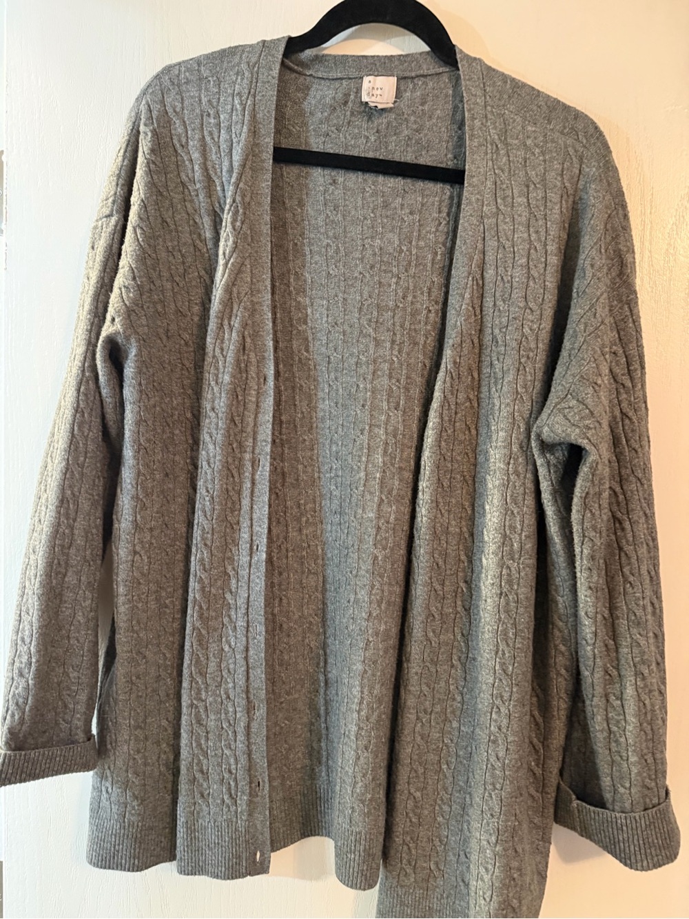 a new day Gray Cable Knit Open-Front Cardigan